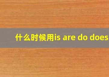 什么时候用is are do does